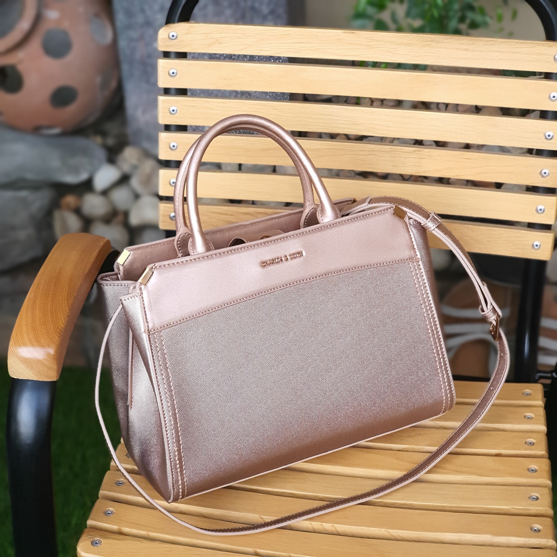 classic structured handbag charles and keith