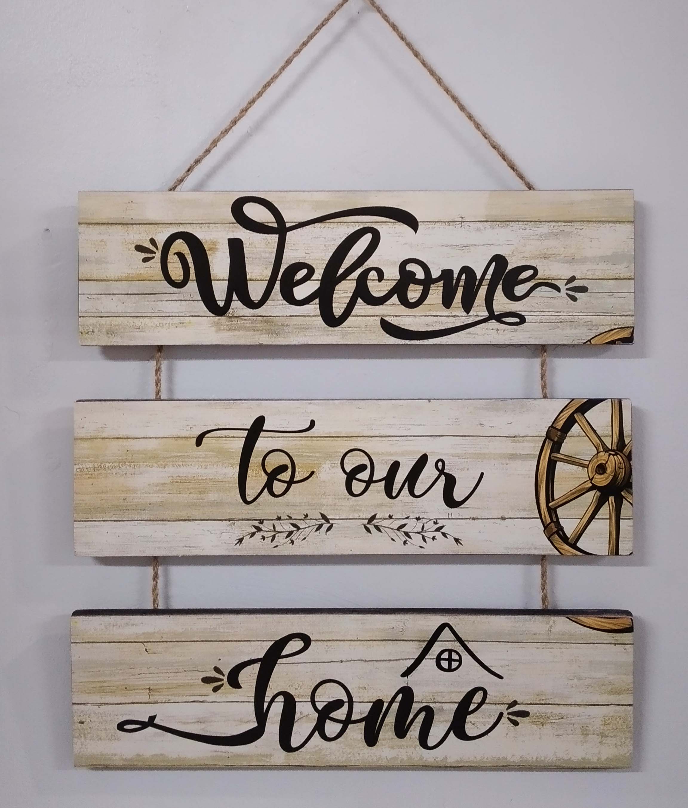 Hanging to our Home Rustic Vintage Wood Wall Decor Home Décor Inspirational Bible Verse
