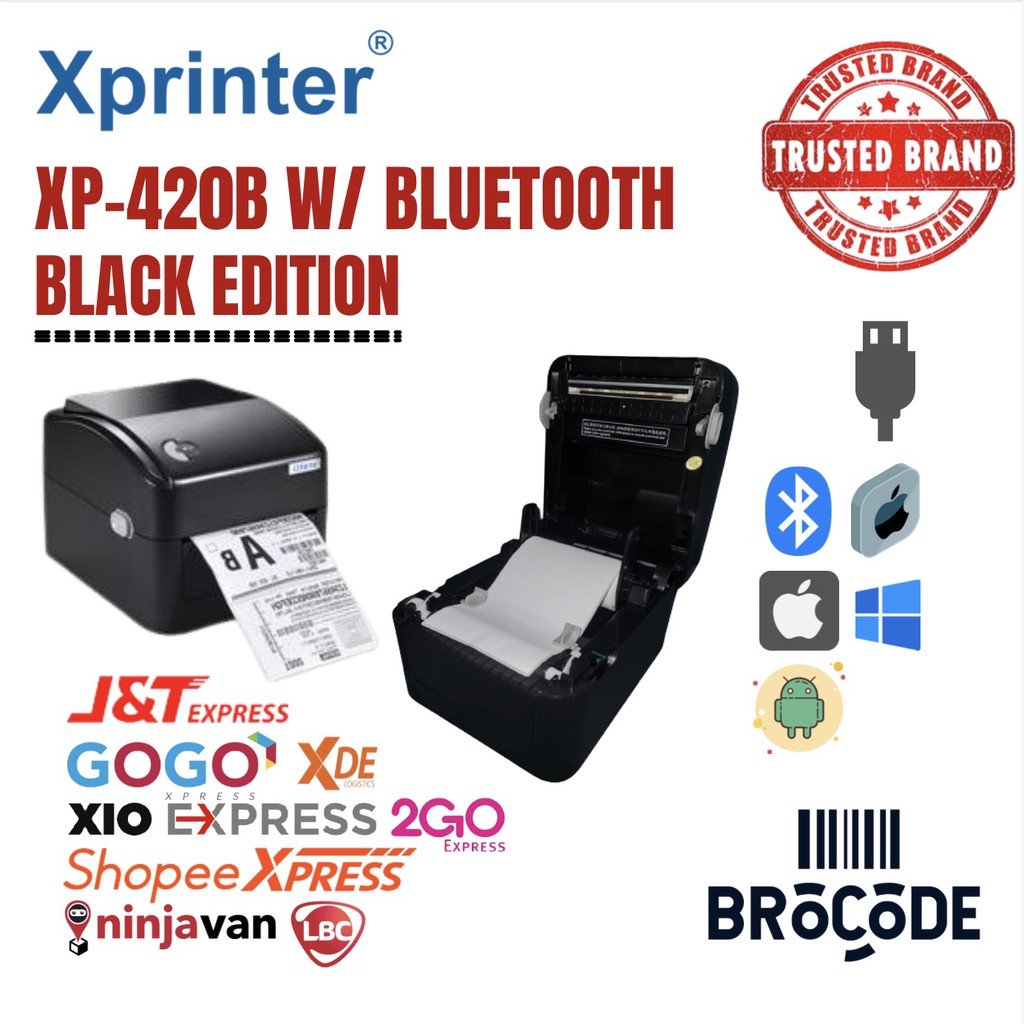 THERMAL WAYBILL PRINTER XPRINTER XP420B WITH BLUETOOTH BLACK UNIT A6