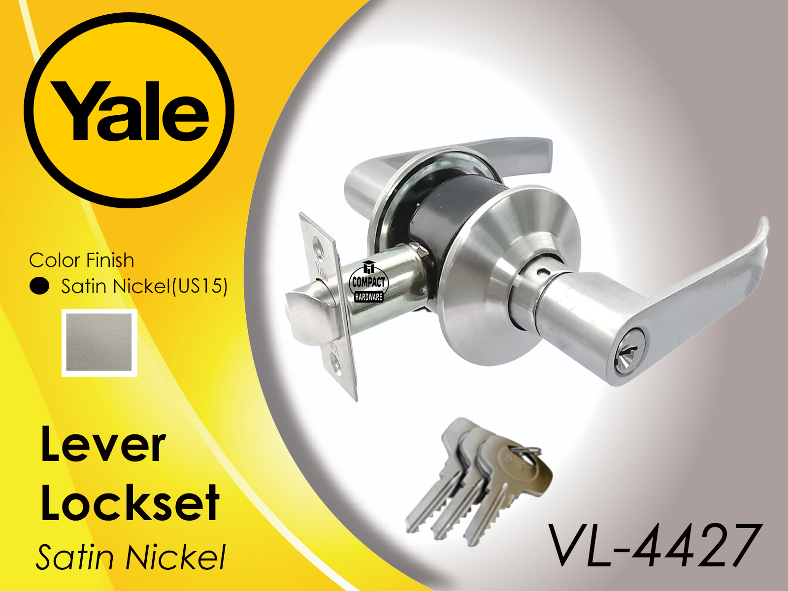 Yale Entrance Lockset Leverset Lockset Door Lock VL4427 Lazada PH