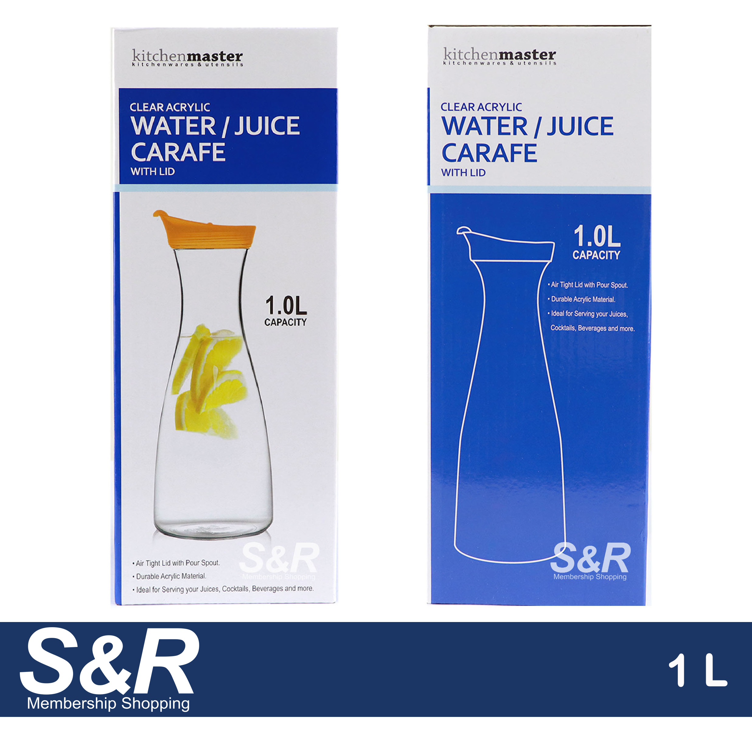 Kitchenmaster Clear Acrylic Water Juice Carafe with Lid 1L 1pc review