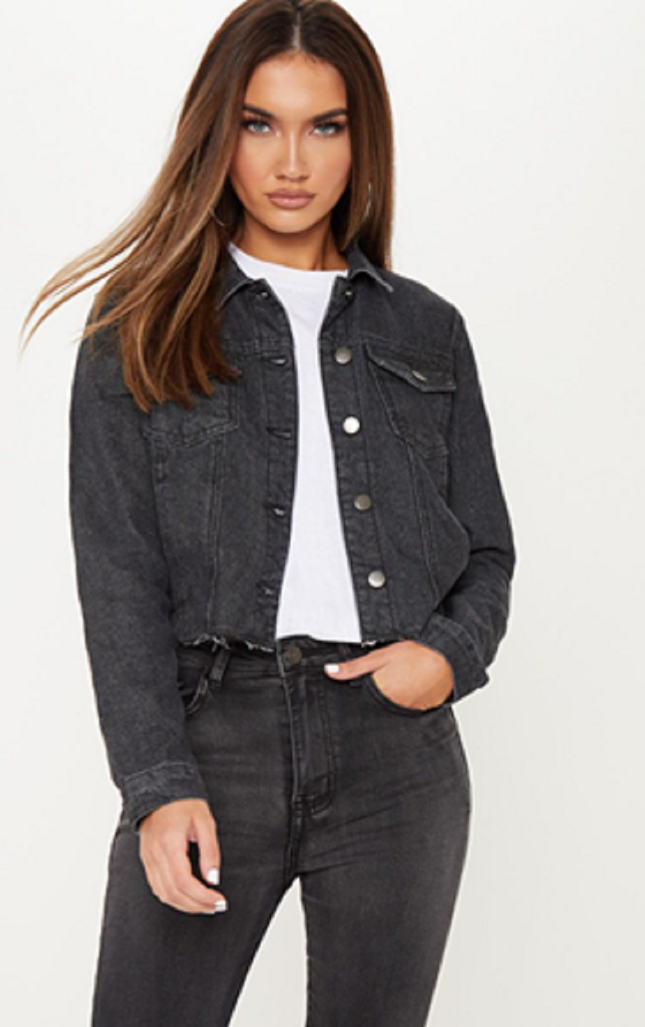 cheap cropped denim jacket