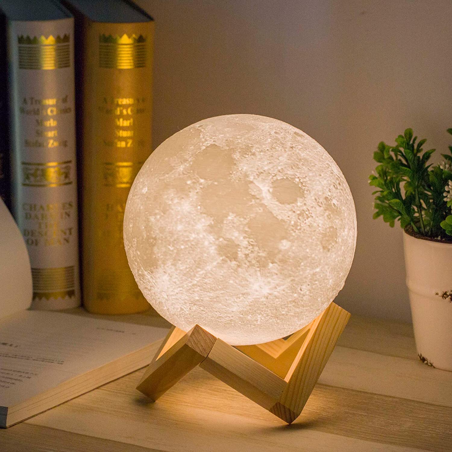 3D　Operated　Lazada　PH　Moon　Night　Lamp　With　Light　Stand　Battery　Print