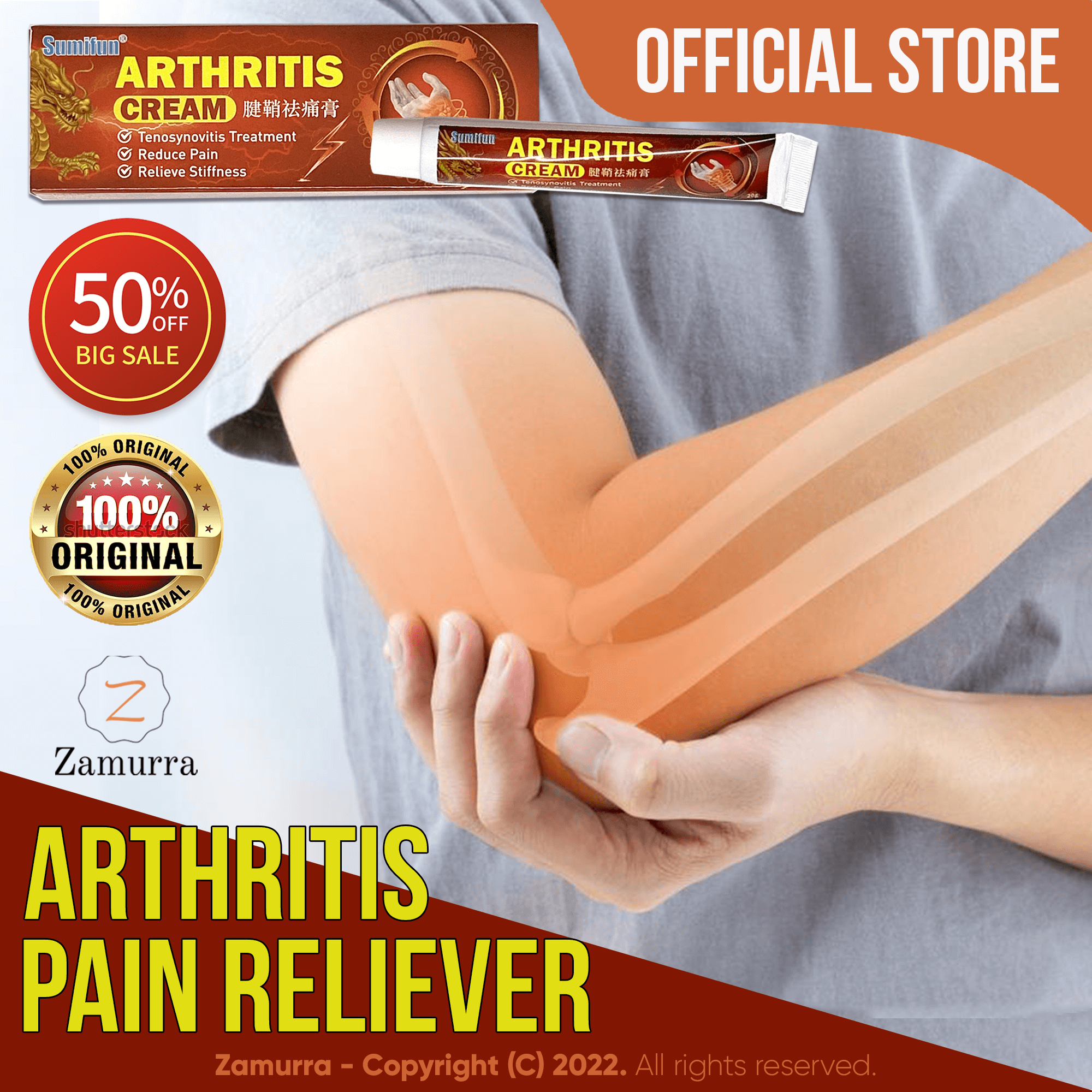 100% ORIGINAL ARTHRITIS Cream, Ointment for Arthritis | Rayuma | Muscle and Joint  Pain Reliever, Tenosynovitis Treatment, Arthritis Gout Cream, Cream Relief  for Knee, Wrist, Elbow, Shoulder and Back Pain, 20g by