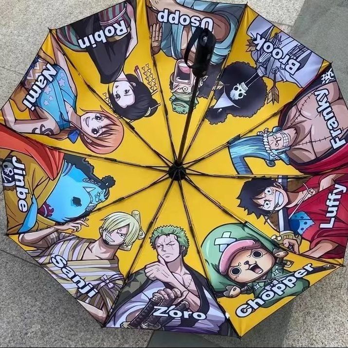 One Piece Anime Cartoon Sun Umbrella Automatic Folding UV Umbrellas