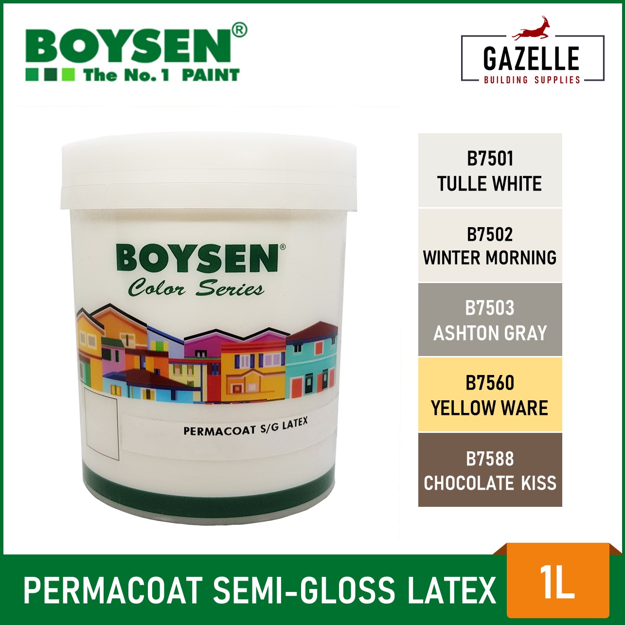 Boysen Color Series Permacoat Semi Gloss Latex Chocolate Kiss