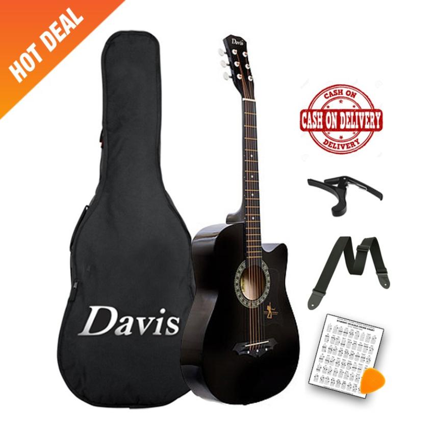 davis acoustic guitar black