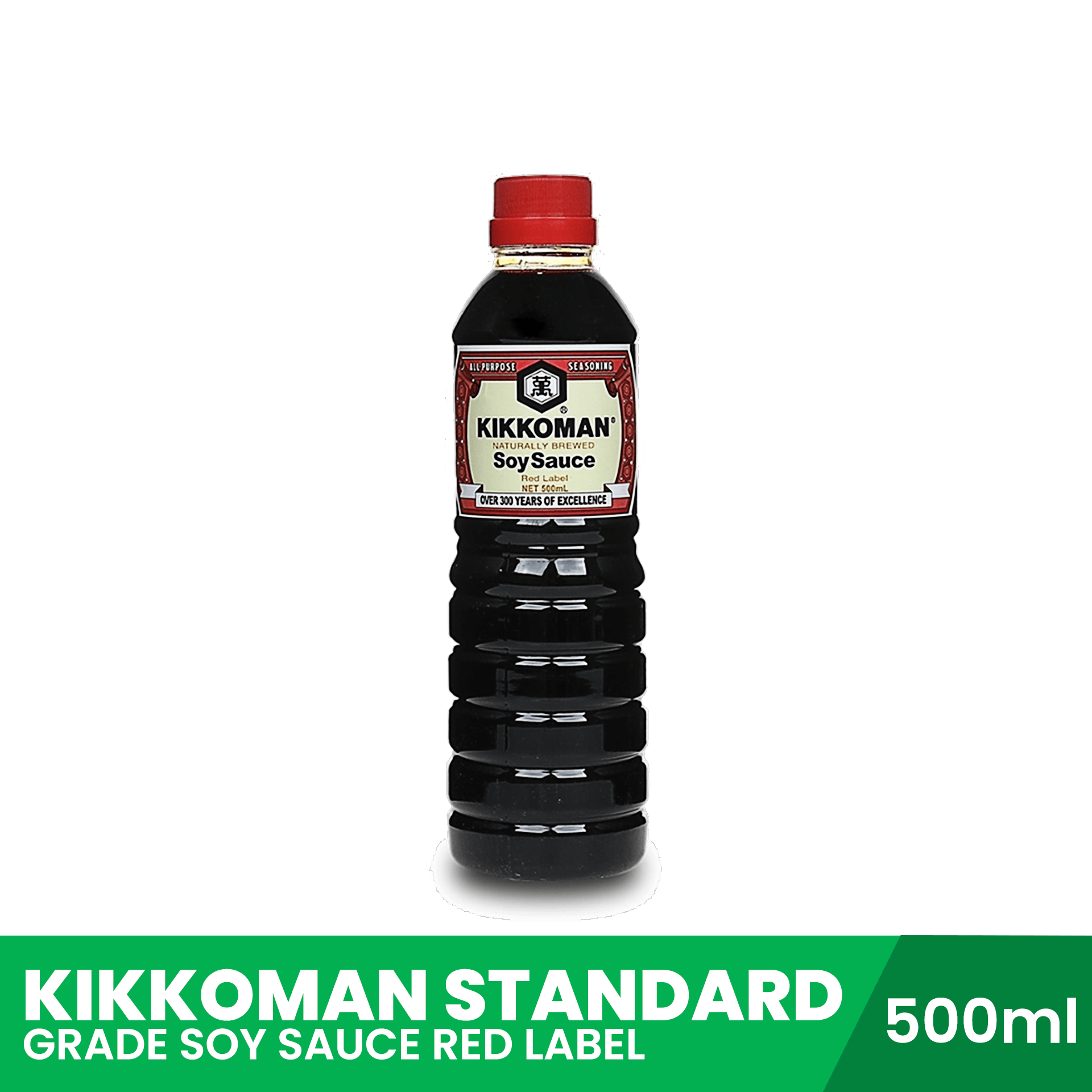 KIKKOMAN Standard Grade Soy Sauce Red Label 500ml, seasoning, pantry ...