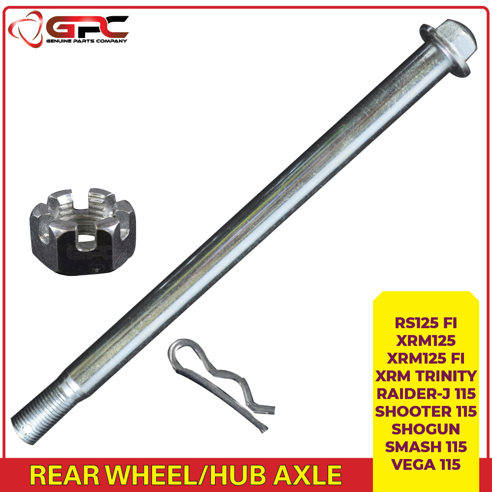 GPC Rear Hub Axle for RS125 FI, XRM 125 / FI, XRM TRINITY, RAIDERJ 115