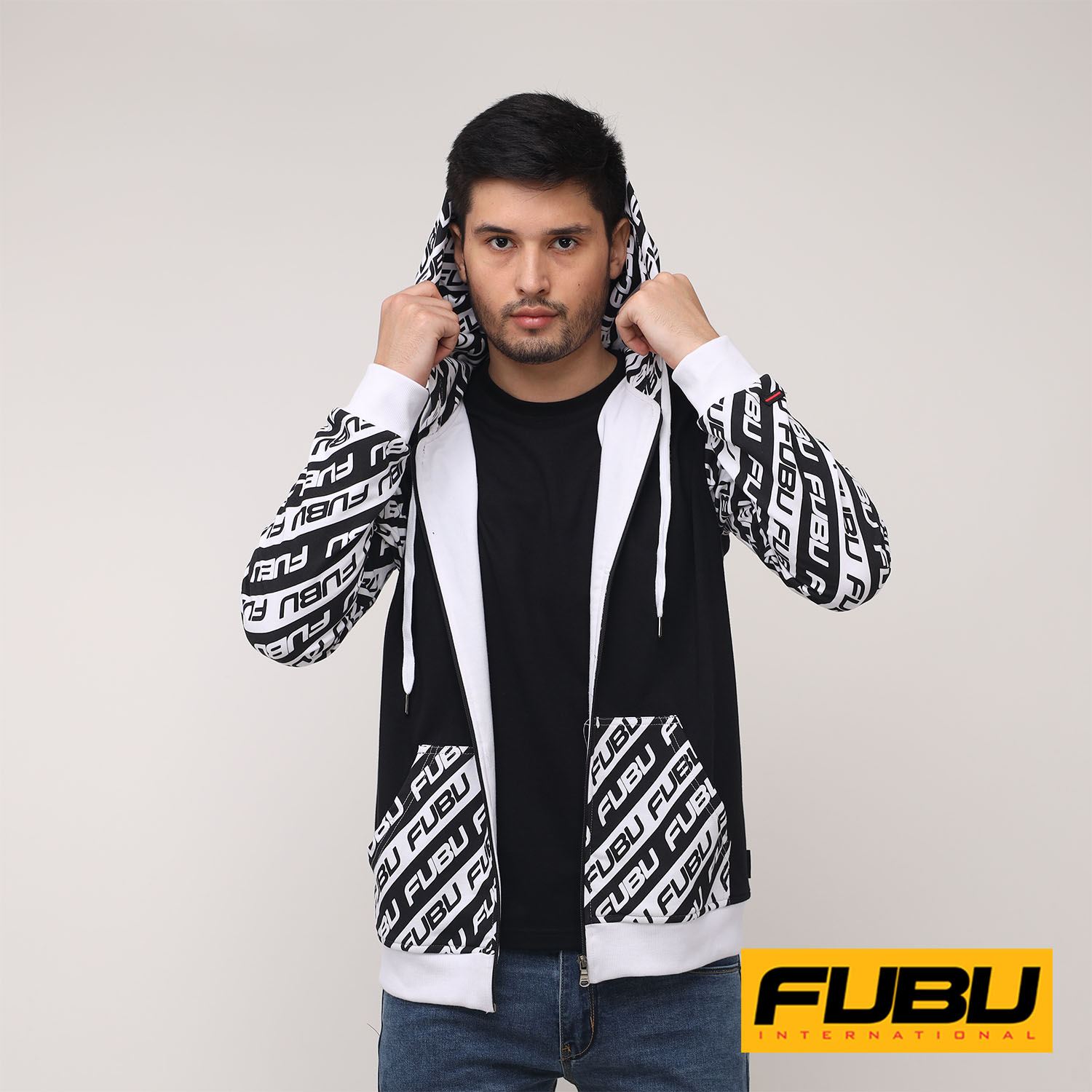 Fubu Jacket W/ Hoody FBT15A-0099 (Black 