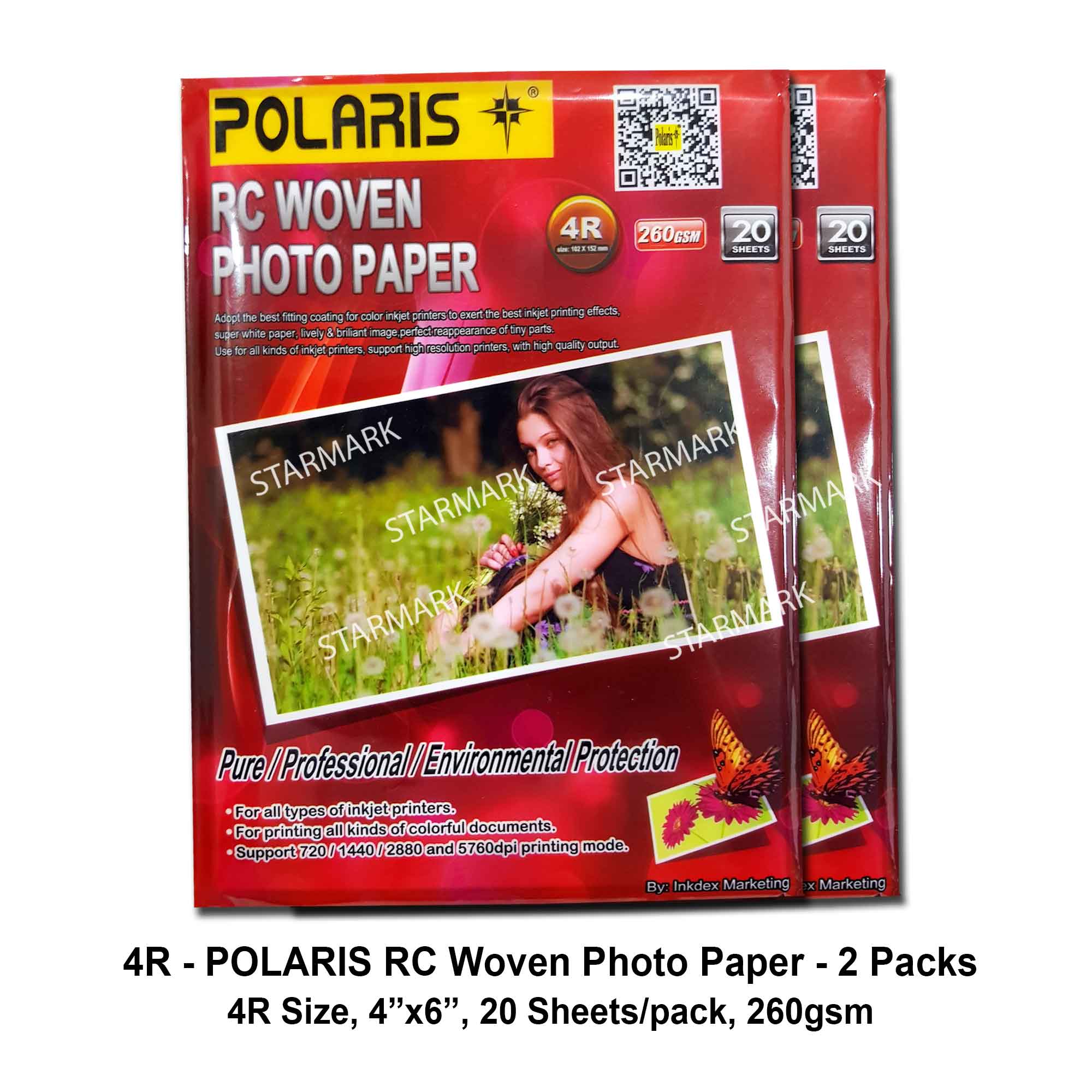 2 Packs Polaris RC Woven Photo Paper Papers Photopaper Photopapers 4R