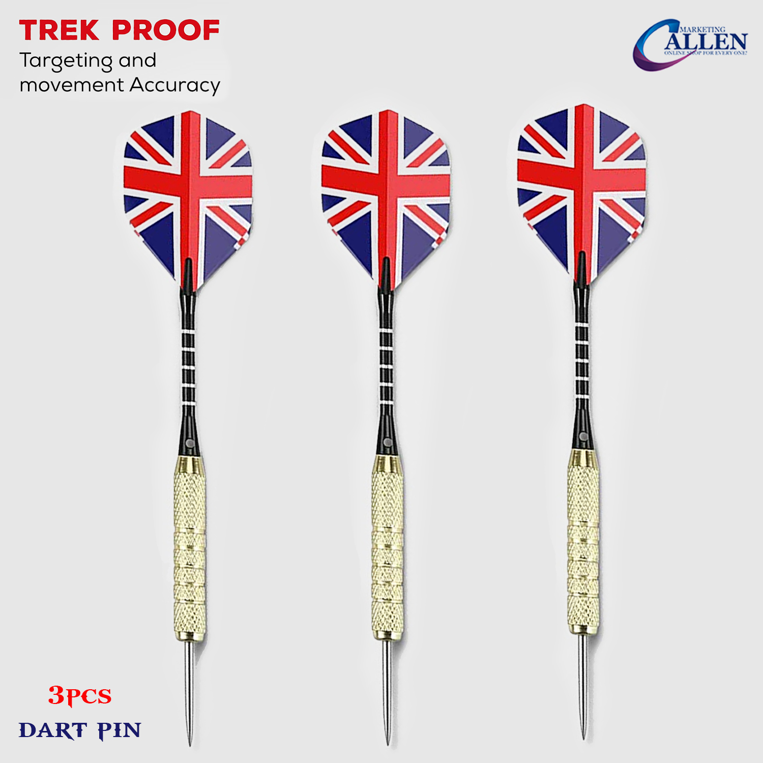 3pcs Dart Pin Aluminum Metal Dart Shafts, Brass Barrels and Various