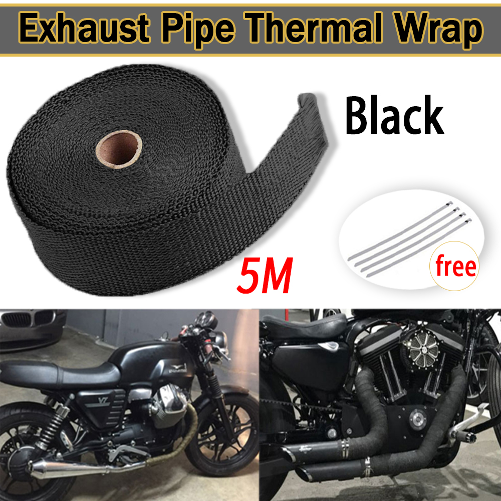 Pinph Motorcycle Thermal Wrap Insulating Exhaust Muffler Motorcycle