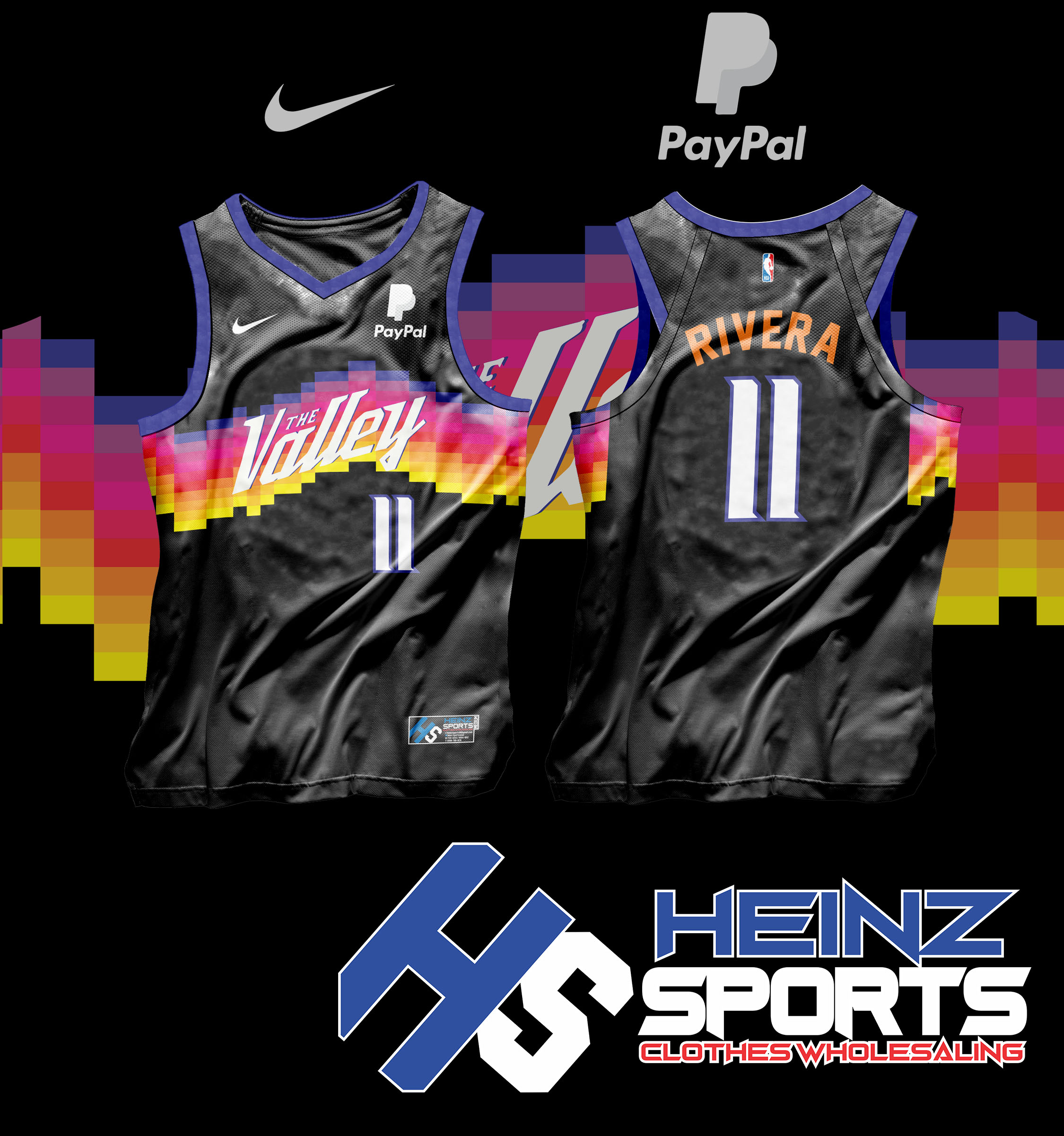 FULL SUBLIMATION Basketball JERSEY THE VALLEY Free Customize Number and