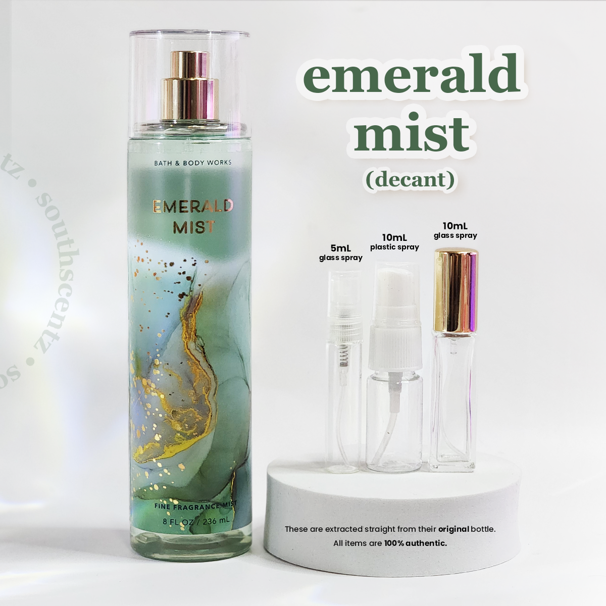 Emerald Mist Bath and Body Works Body Mist BBW Decant 5mL 10mL SouthScentz