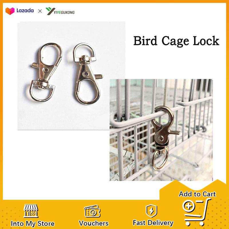 Esoes 10pcs Bird Cage Locks Sturdy Pet Cage Metal Door Lock Hook Clip