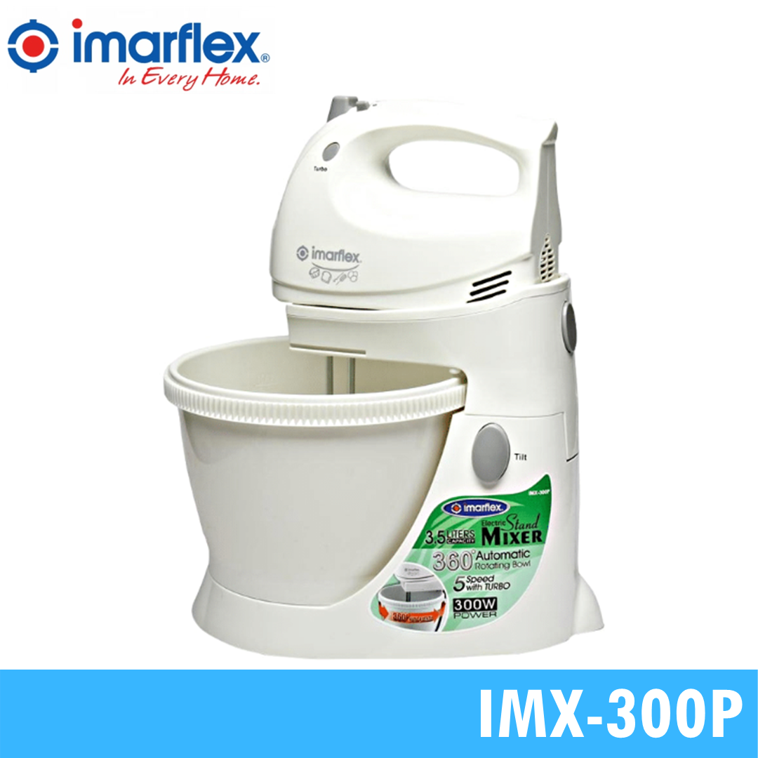 Imarflex IMX300P Stand Mixer with 360Degree Rotating Plastic Bowl Lazada PH