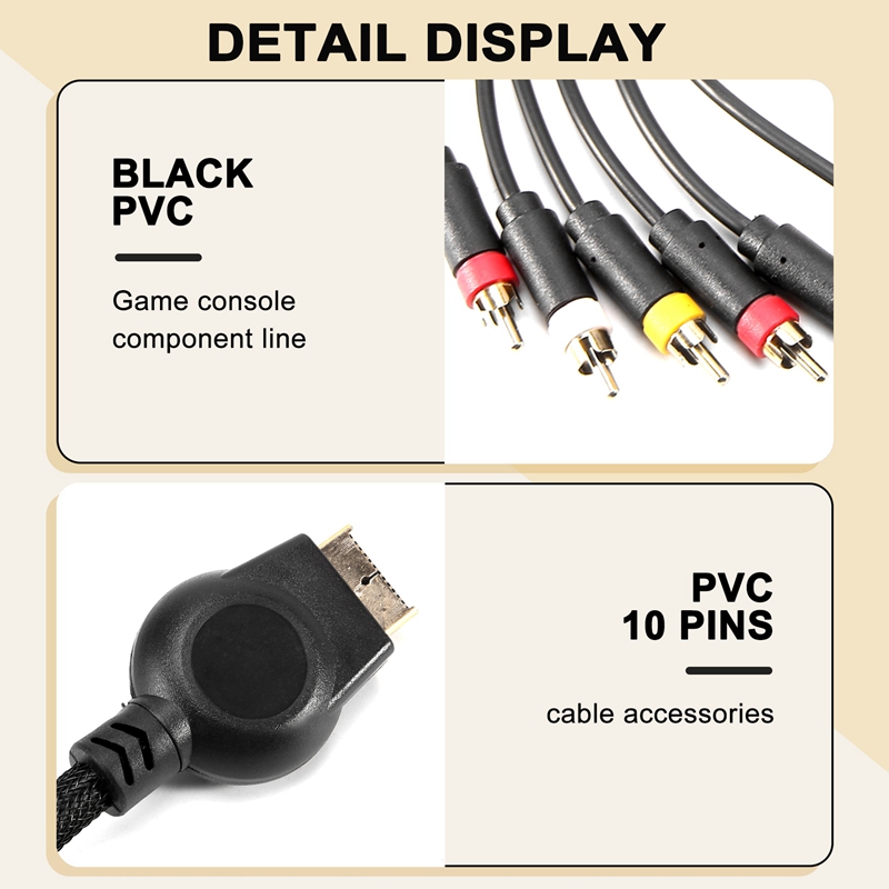 Suitable for PS2/PS3 Component Cable 1.8M Suitable for PS 2/3 High Resolution Game Cable Accessories