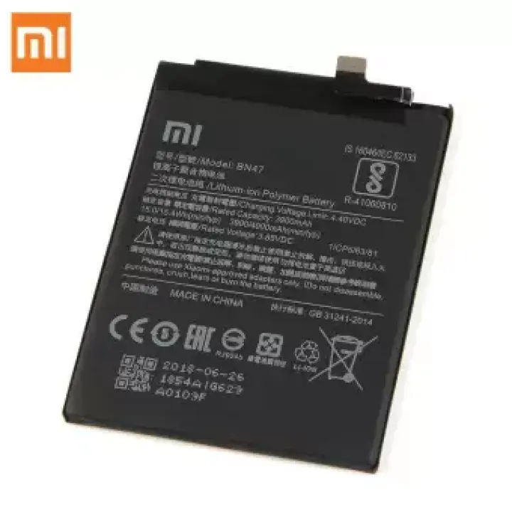 Bn47 Original Replacement Battery For Xiaomi Redmi 6 Pro Mi A2 Lite 4000mah Lazada Ph