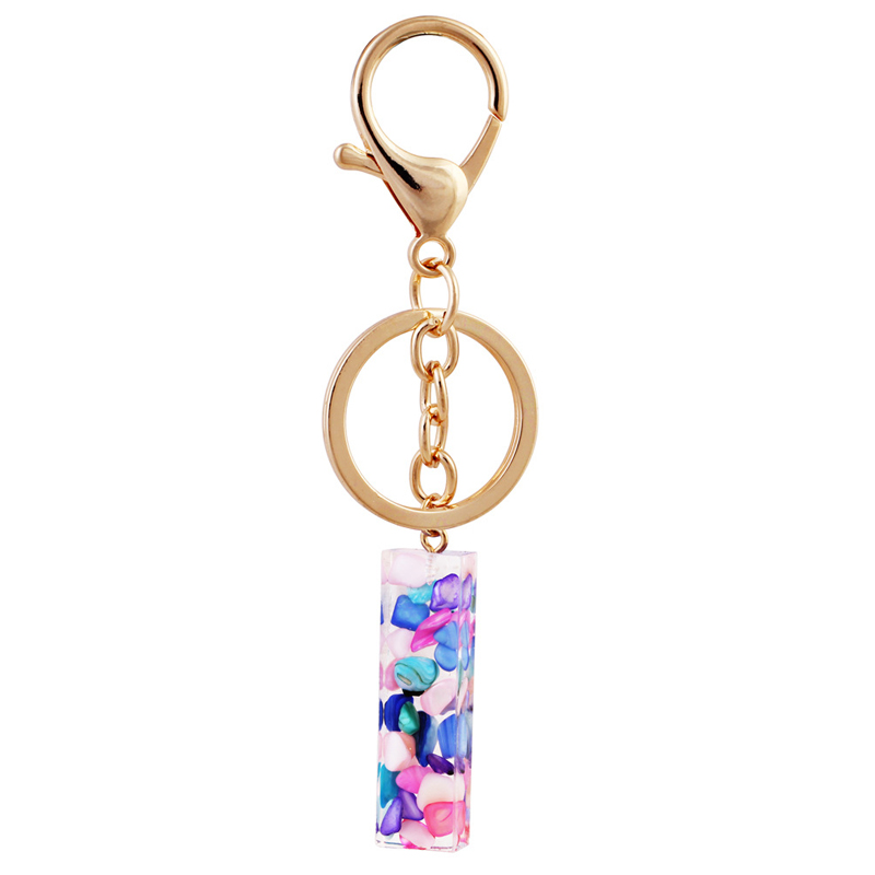 Women Fashion Alloy Exotic Keychain Letters Casual DIY Acrylic Colorful Keyrings 