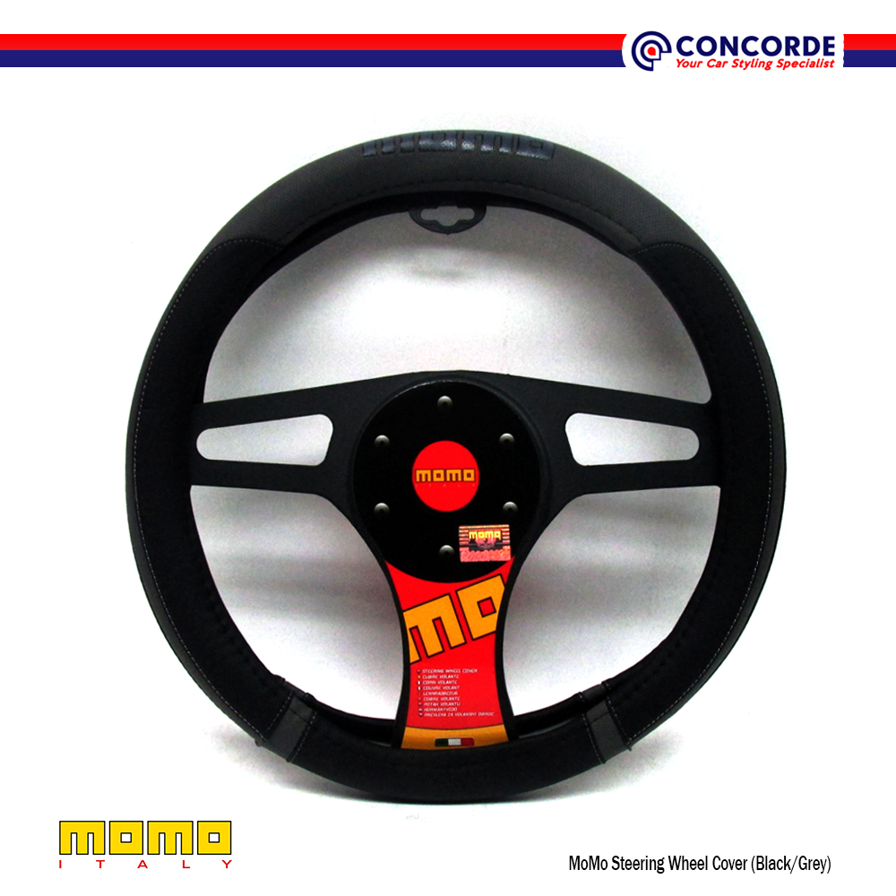 Concorde Momo Steering Wheel Cover 002 Black Grey Lazada Ph