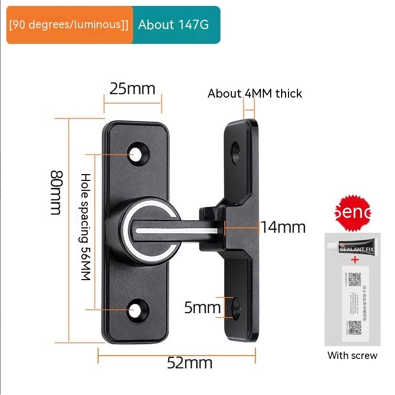 Door handle free punch door latch 90 push-pull door lock bolt door ...