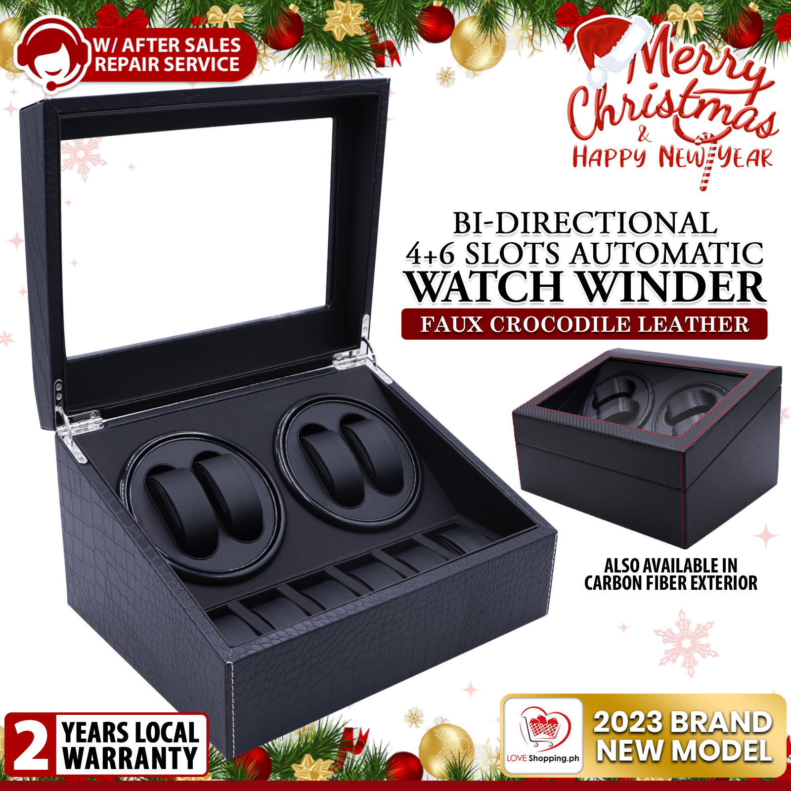 Directional Watch 4-Slot Bi-directional Rotation Watch Winder with 6 Additional Storage ...