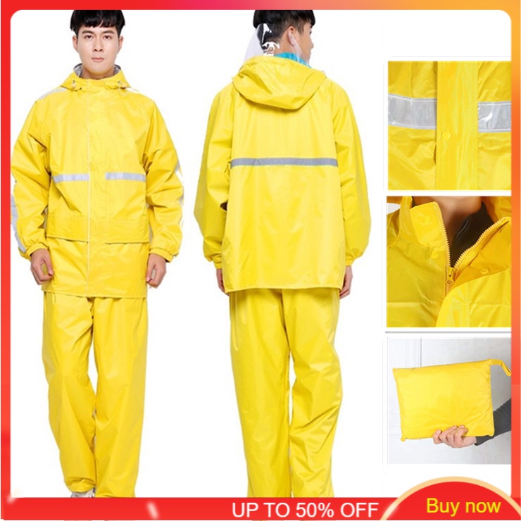 Glowing adult raincoat /Reflective raincoat set\sanitary adult raincoat