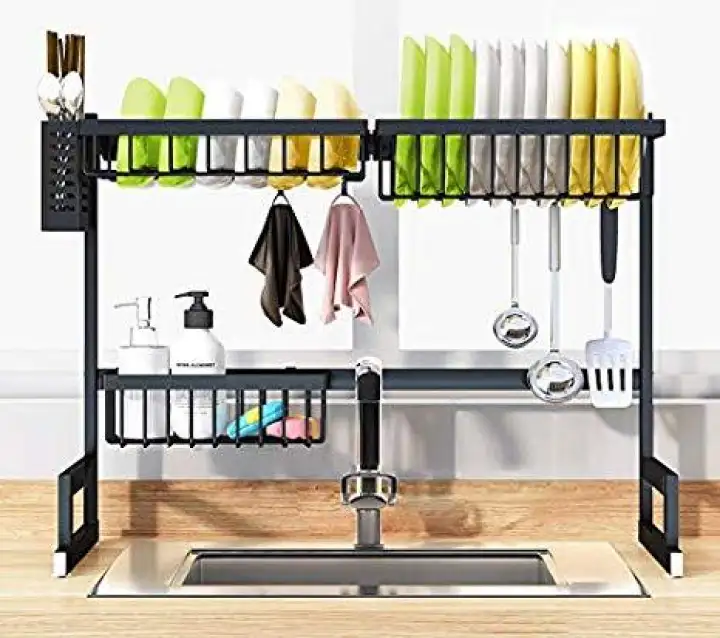 65cm Dish Drying Rack Over Sink Kitchen Supplies Storage Shelf