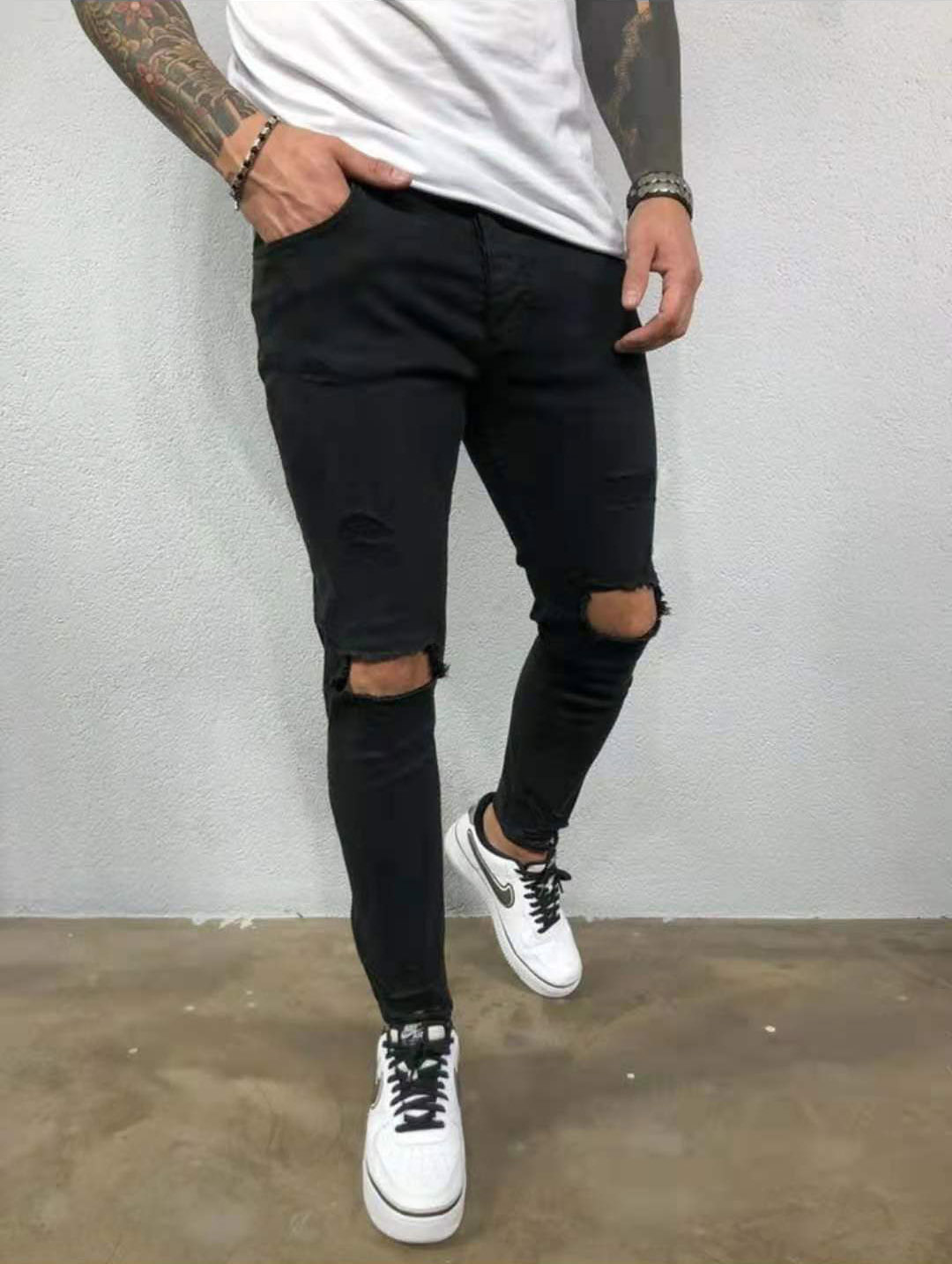 Ripped Jeans for man Lalaki Maong Skinny Pants Tattered Jeans Stretchable  Denim | Lazada PH