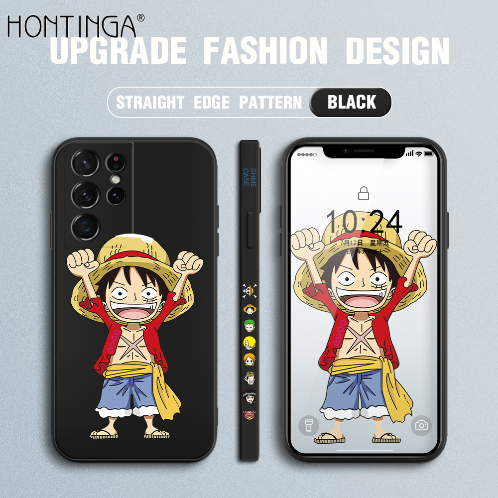 Hontinga vỏ trường hợp ốp cho samsung galaxy s21 ultra 5g ốp lưng hoạt hình anime luffy ốp họa tiết viền silicon mềm dạng lỏng chính hãng hình vuông ốp bảo vệ toàn bộ camera ốp lưng điện thoại, softcase cho bé trai