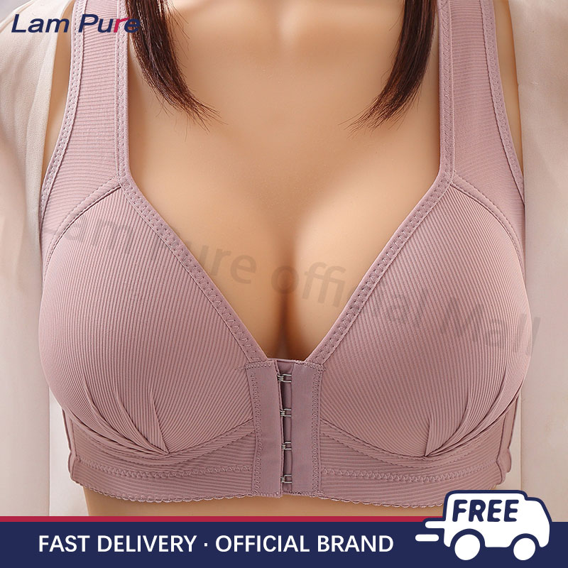 Lam Pure Women Comfortable Soft Bra Front-close Bralette Size 36-46 B C Cup  Breathable Underwear Vest Brassiere