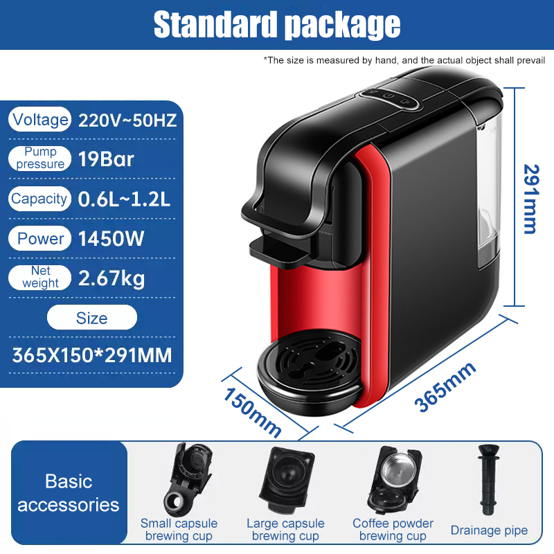 SOTIME 4in1 Espresso Capsule Coffee Machine 0.6L1.2L Multiple Coffee