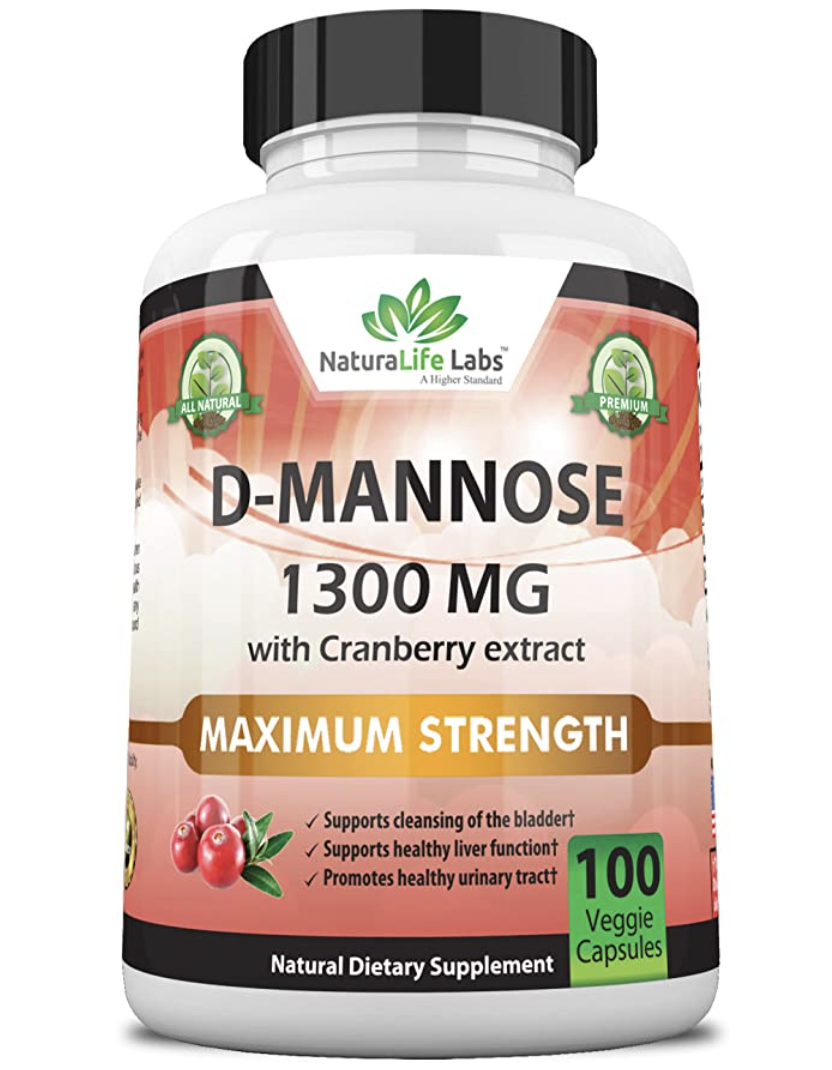 NaturaLife Labs D-Mannose 1,300 mg with Cranberry Extract Fast-Acting ...