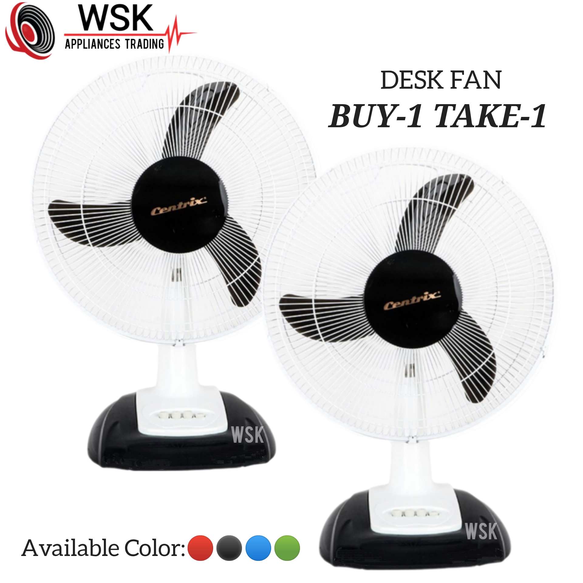 Buy1 Take1 Centrix 16" Desk Fan 3Blades (color may vary) CX1633A