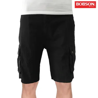 black denim cargo shorts