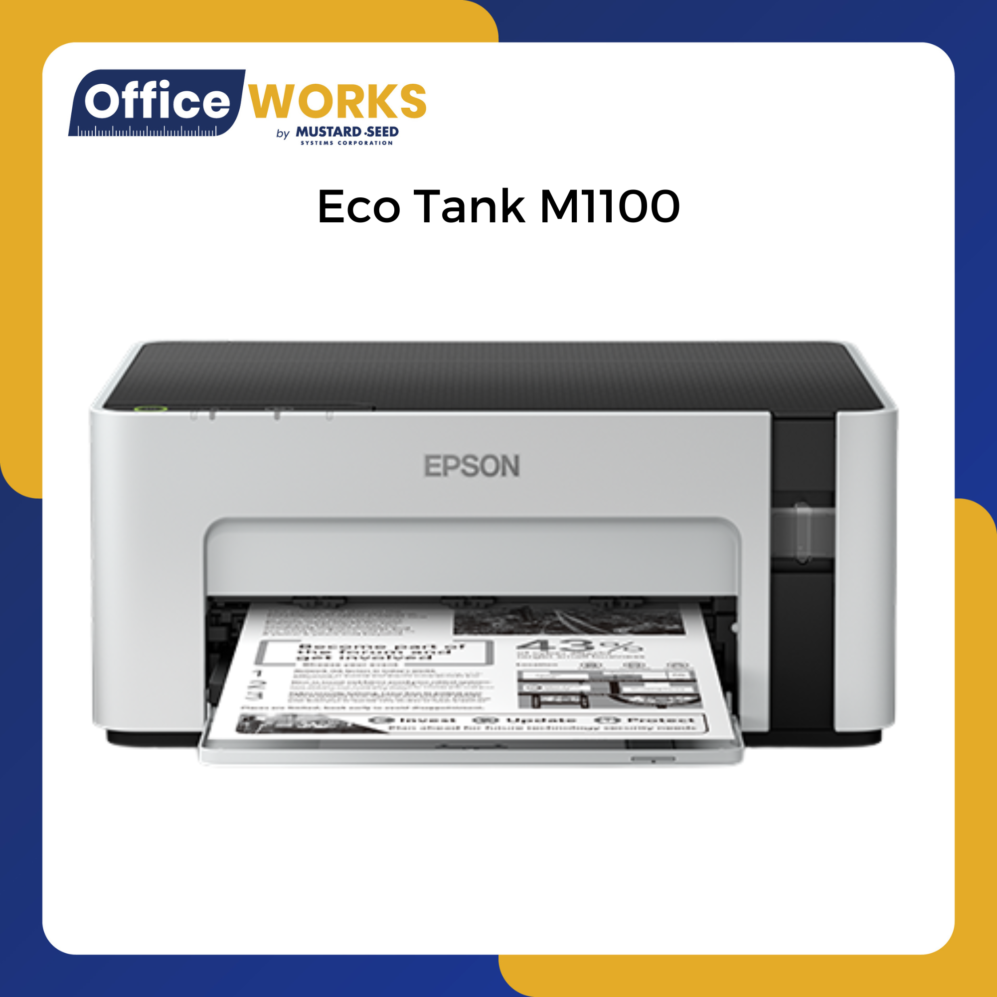 Epson Eco Tank M1100 Single Function Monochrome Printer Ink Tank Printer Lazada Ph 4698
