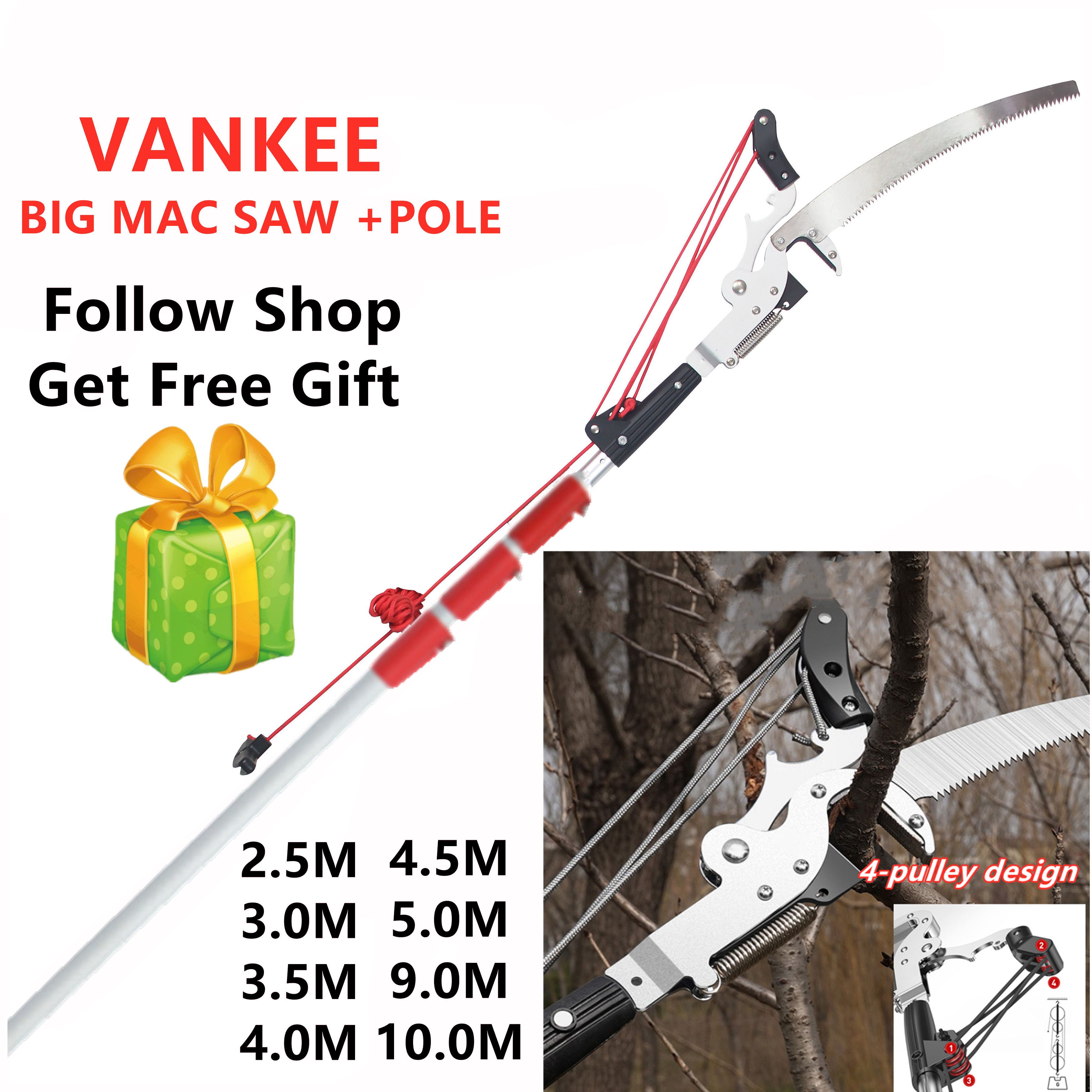 VANKEE Big Mac Branch Pruning Saw with Pole Tree Pruner with Saw Pruner