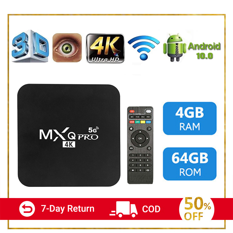 Too margin Bangladesh M x q Android Smart TV Box Android 10.0 Smart Box, Network Set-Top Box,,  YouTube/Netflix | Lazada PH