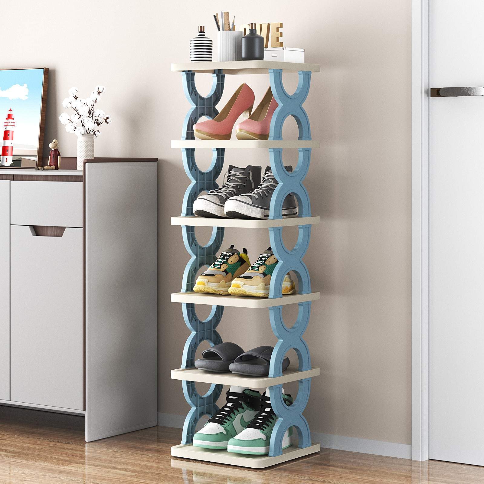 Modern simple shoe rack home door shoe storage rack bathroom