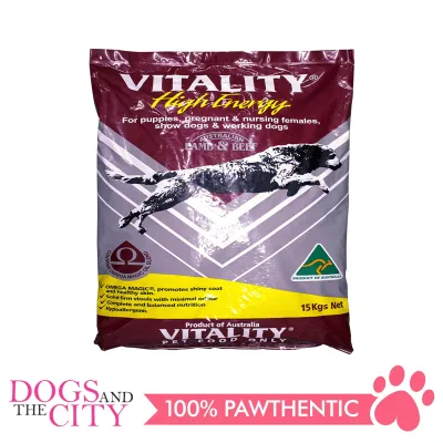 Vitality High Energy Lamb and Beef Dog Dry Food 15kg