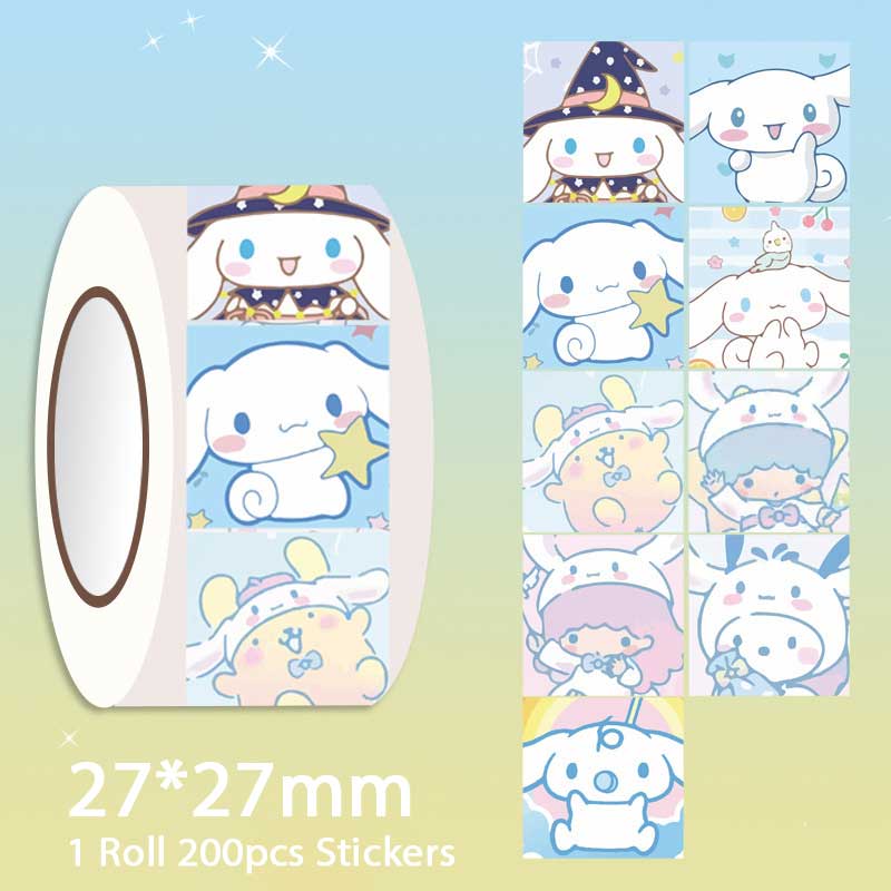 200pcs Roll Sanrio Sticker Laptop Sticker Luggage Cartoon Sanrio Kuromi