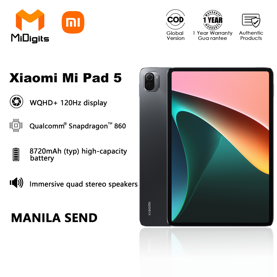 Xiaomi Mi Pad 5 11'' WQHD+ 120Hz Display Snapdragon 860 4 Stereo Speakers  8720mAh MI Tablet 5 Global Version 6GB+128/256gb on stock