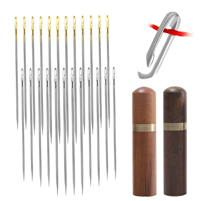 Q & R 24 Cái/bộ Mù Người Già Kim-Side Lỗ Pin Dụng Cụ Kim Khâu Ren Tay