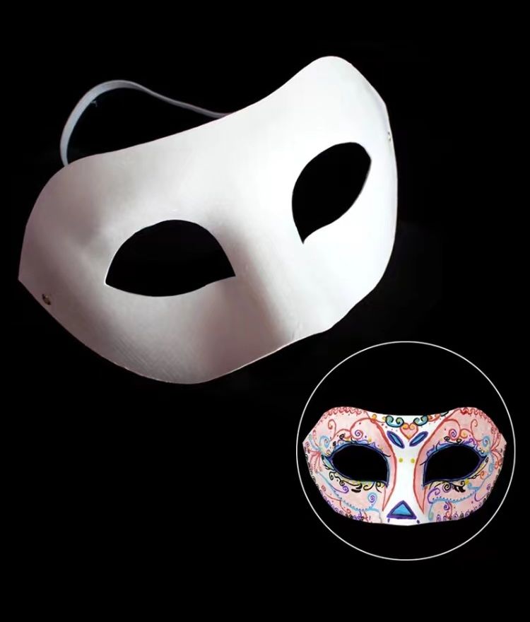 DIY White Plain Paper Full Face Mask Halloween Opera Masquerade Children  Painting Jabbawockeez Masks