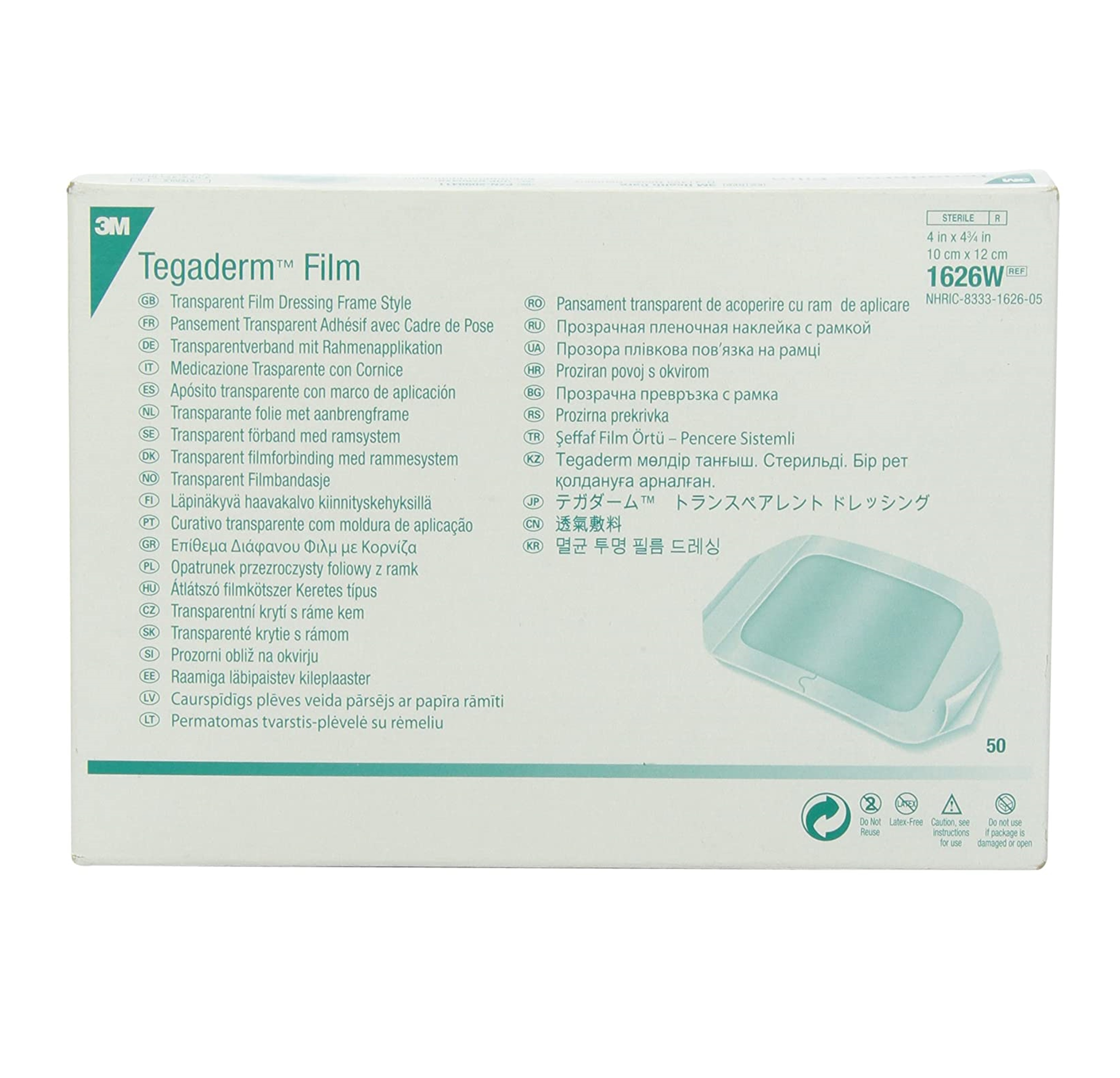 3M Tegaderm Film Sizes 2 inches x 2 inches or, 4 inches x 4 inches or 4