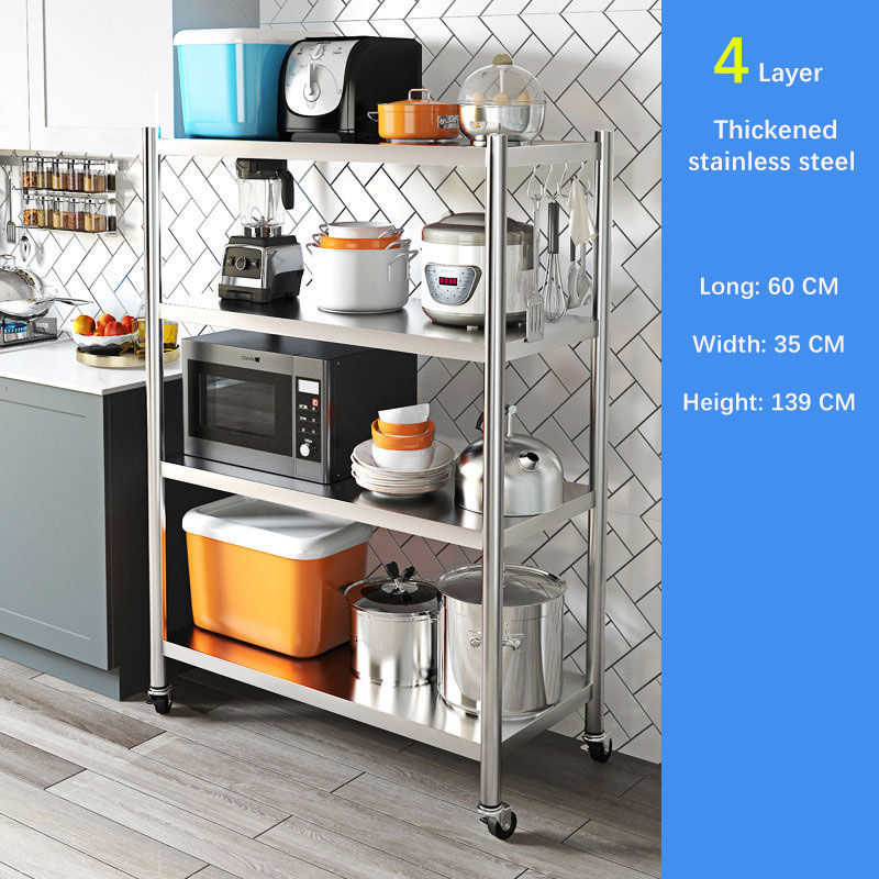 Heavy Duty Kitchen Organizer Storage Rack Shelf Floor Standing Cabinet ...