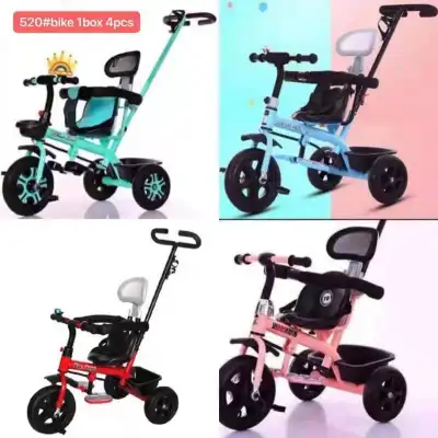 #520Children's tricycle trolley bicycle 3in1