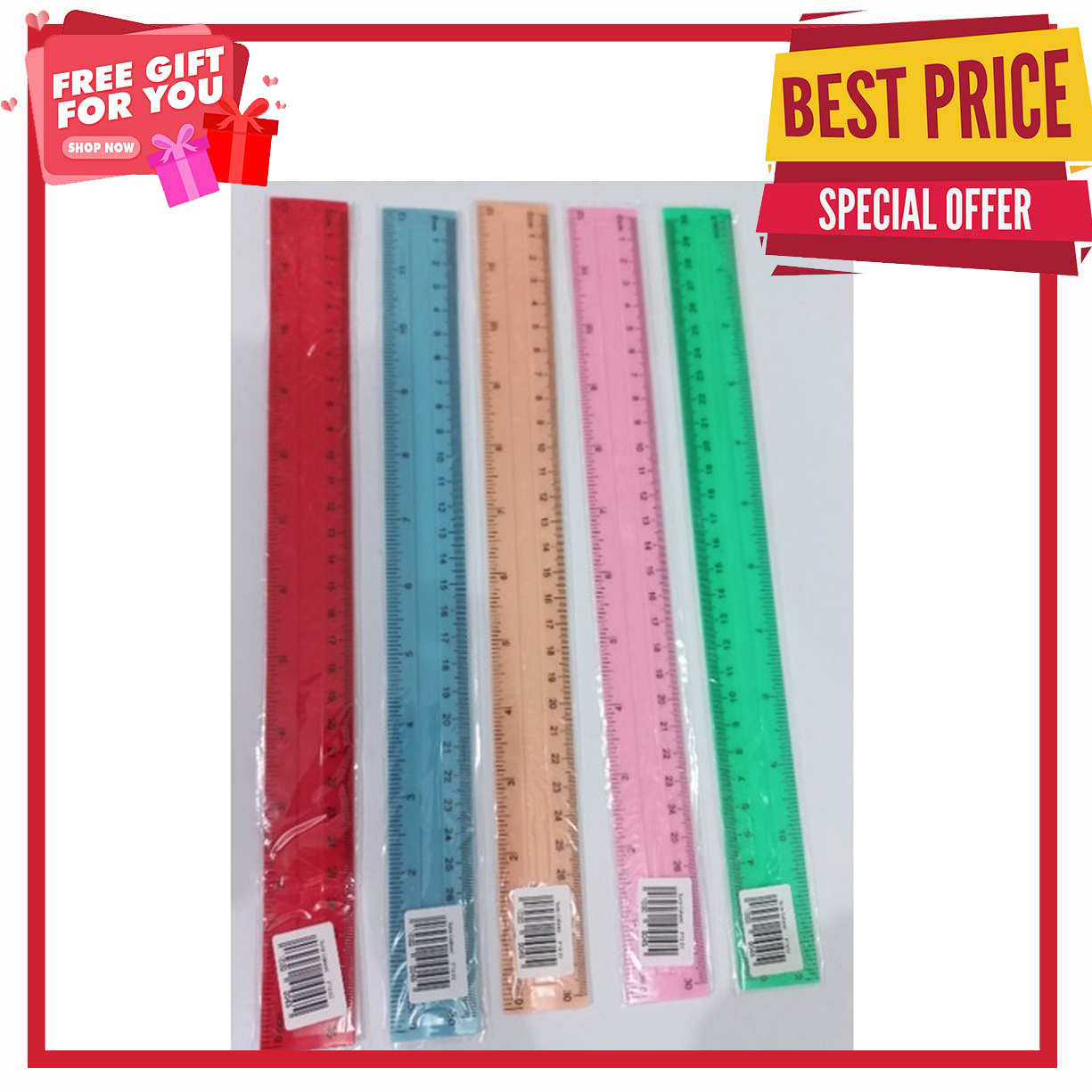 SQI Plastic Ruler Pastel Colors Thick 12 Inches | Lazada PH