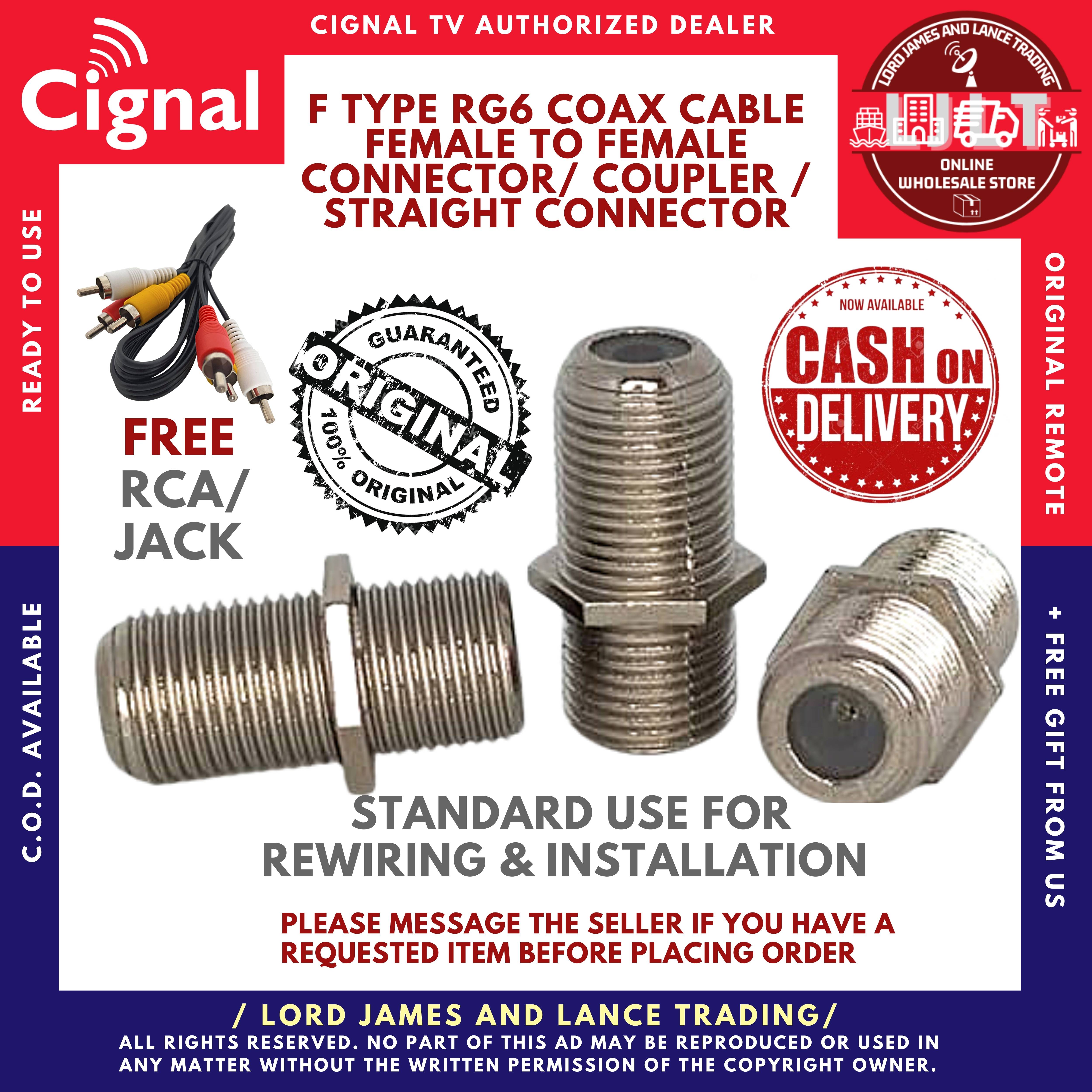 F TYPE RG6 Coax Cable Female to Female Connector/ COUPLER / STRAIGHT